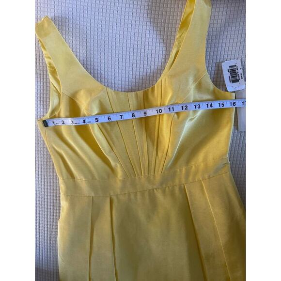 Shoshanna Party Dress Yellow with Pleats and Hidden Pockets Size 6 NWT $295 - Picture 6 of 8